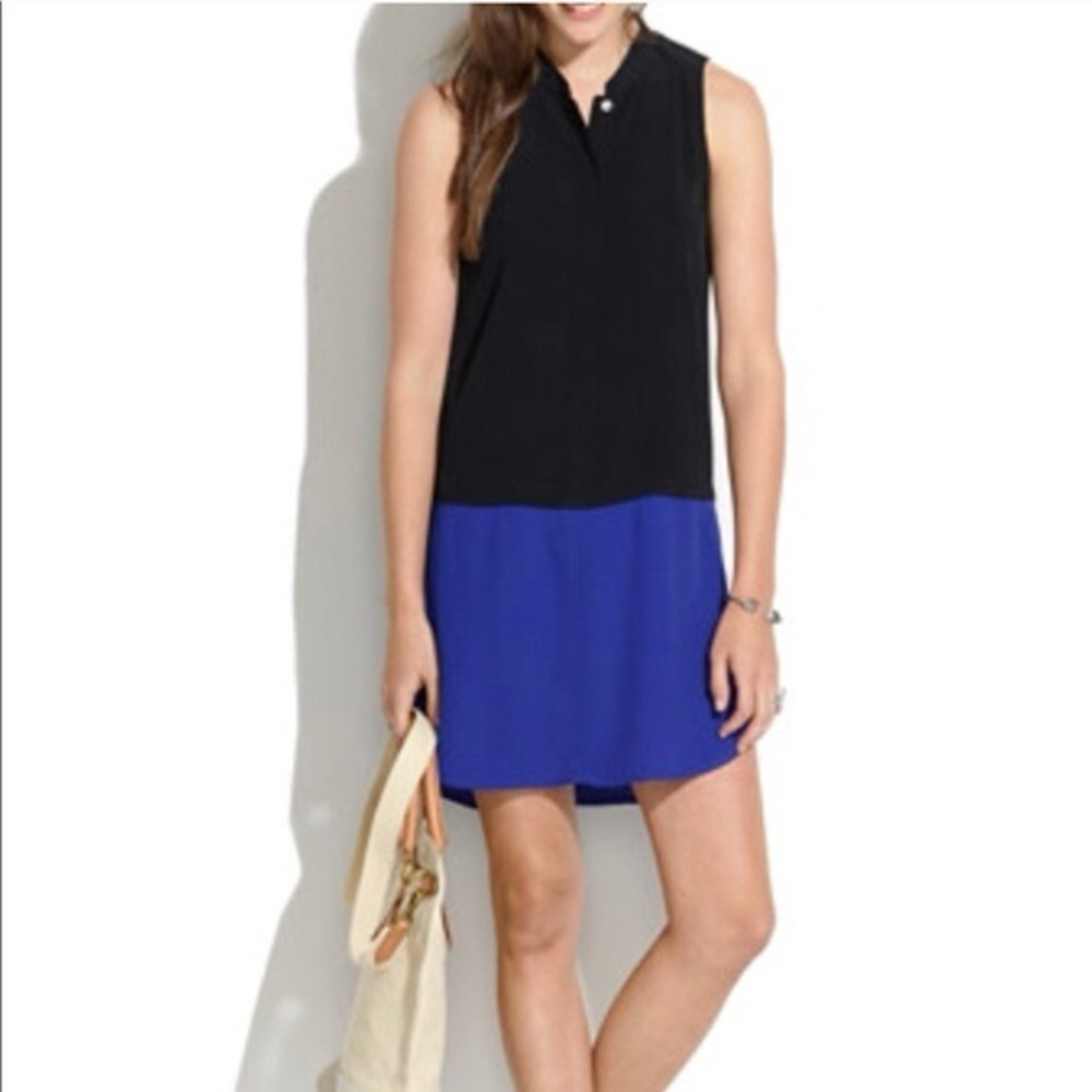 Madewell Colorblock Mini Dress Blue Black Size S